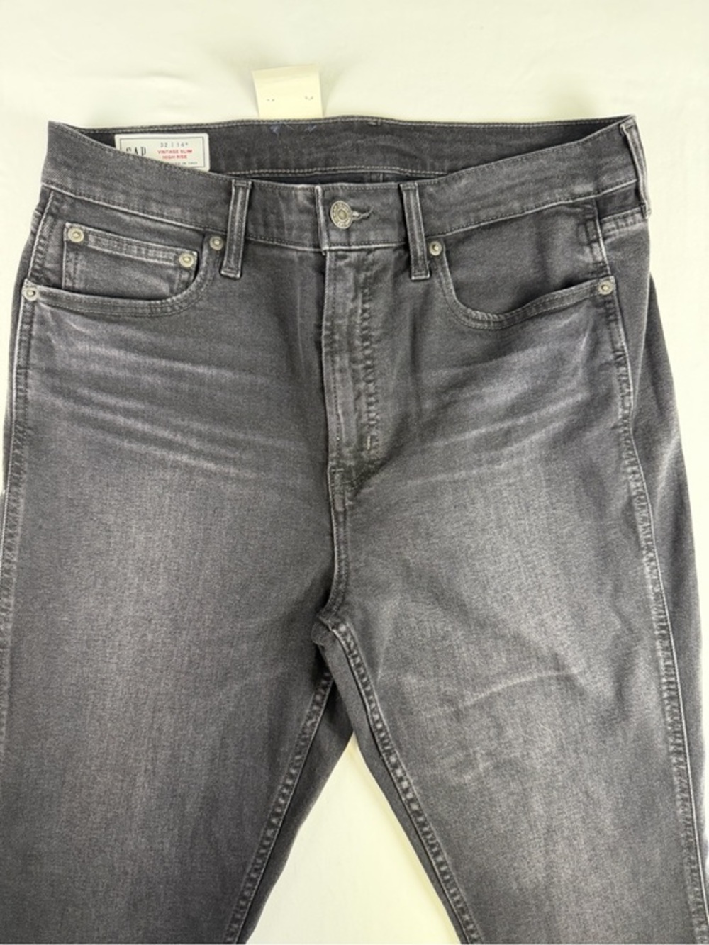 GAP Washed Charcoal Slim High Rise Straight Quality Ankle Jeans 32 Waist